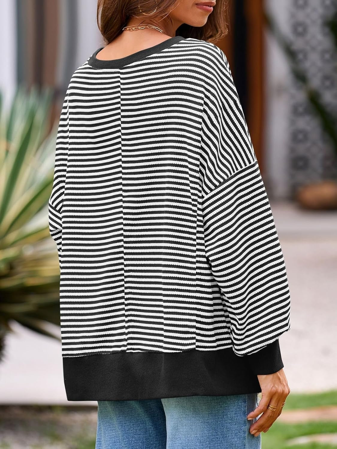 ⏰Hot Sale-Women's Oversized Sweatshirt Waffle Long Sleeve Split Pullover Tunic Tops(BUY 2 FREE SHIPPING)