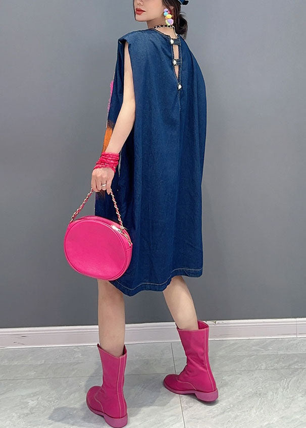 Unique loose Blue “Love” Print Madi Dress Summer